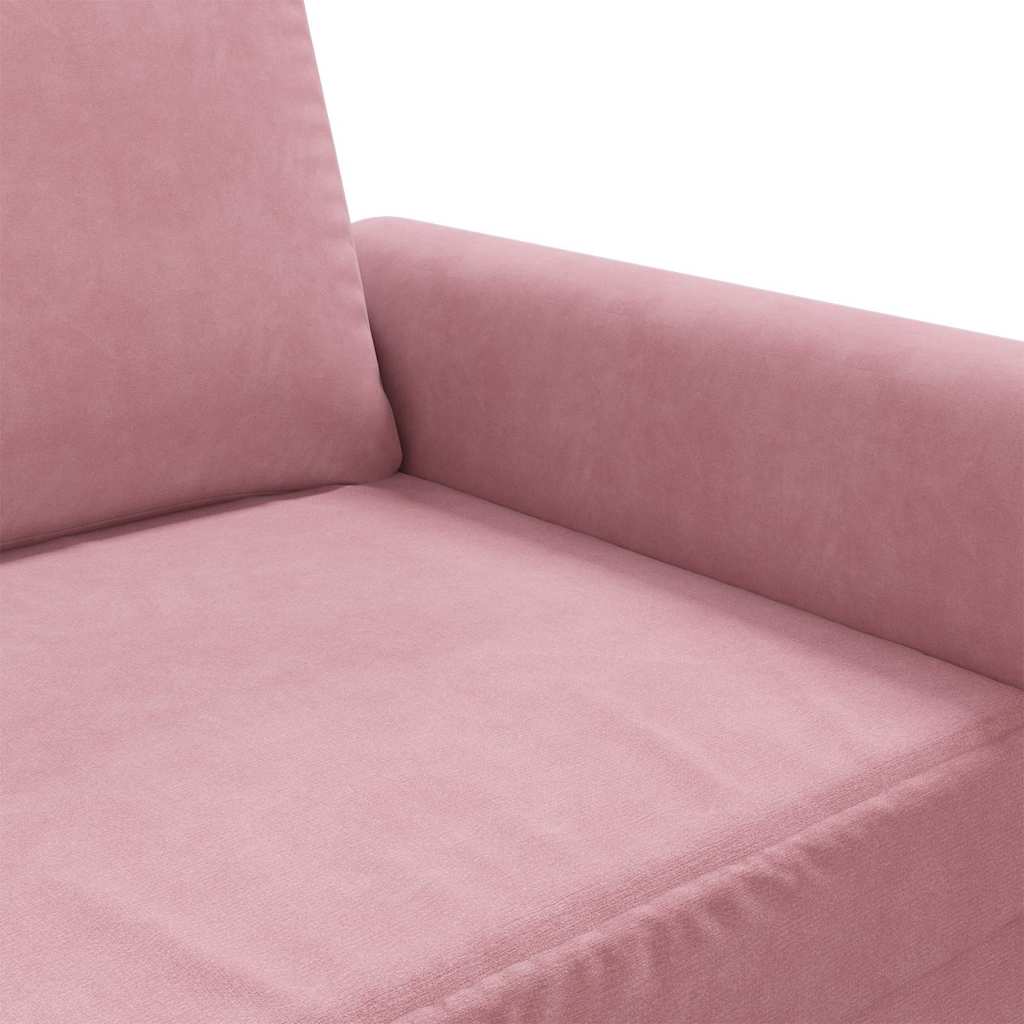 vidaXL Sofa 3-osobowa, różowa, 180 cm, obita aksamitem
