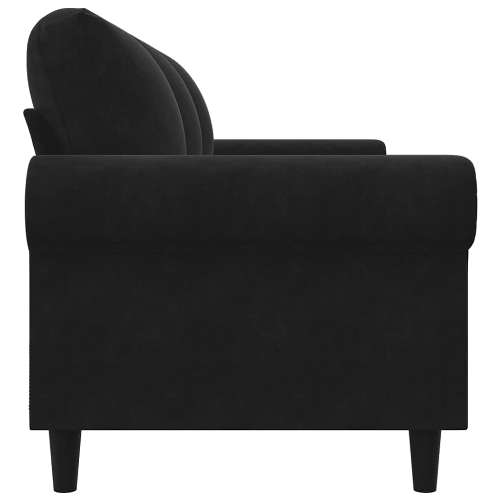 vidaXL Sofa 3-osobowa, czarny, 180 cm, tapicerowana aksamitem