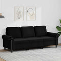 vidaXL Sofa 3-osobowa, czarny, 180 cm, tapicerowana aksamitem