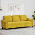 vidaXL Sofa 3-osobowa, żółty, 180 cm, tapicerowana aksamitem