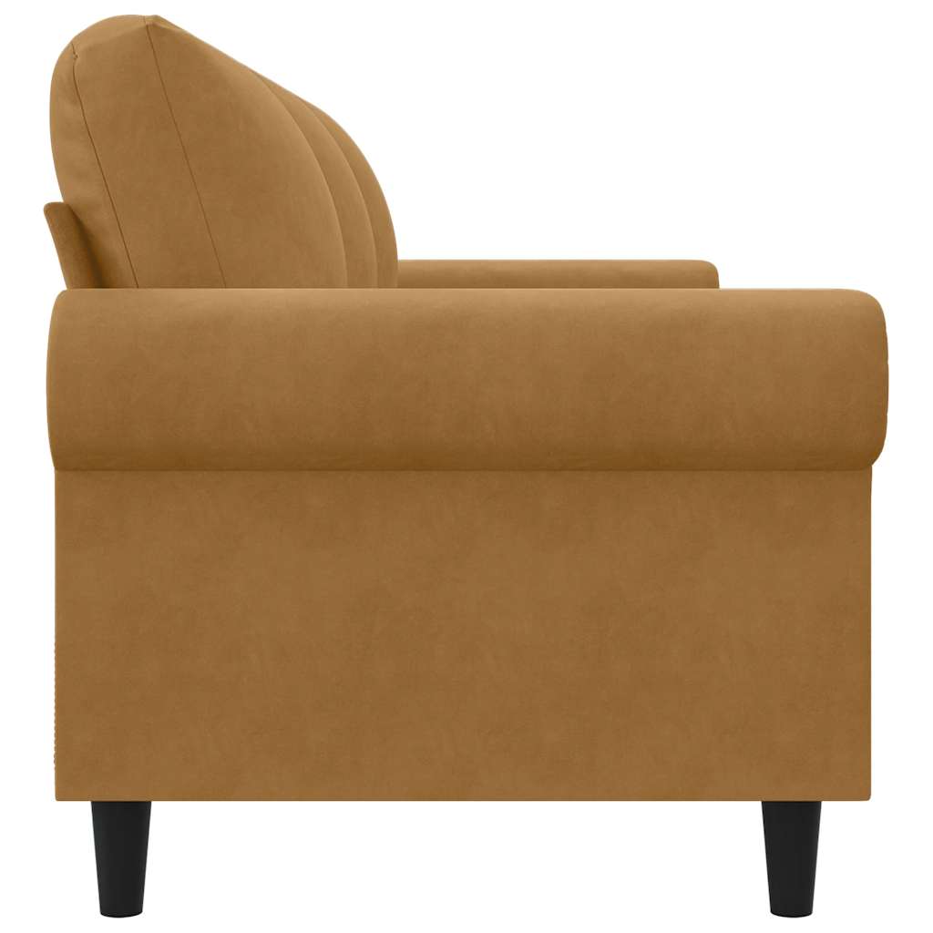 vidaXL Sofa 3-osobowa, brązowa, 180 cm, tapicerowana aksamitem