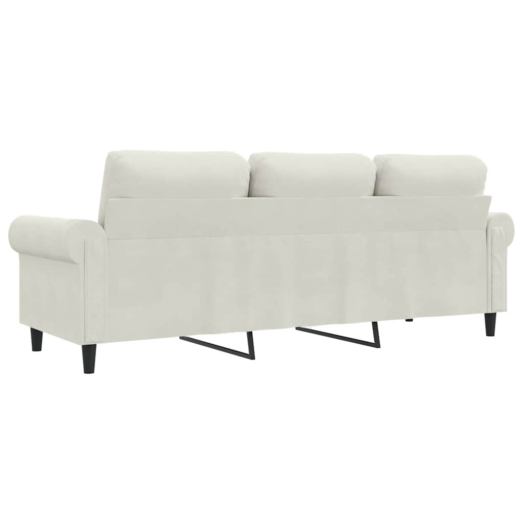 vidaXL Sofa 3-osobowa, kremowy, 180 cm, tapicerowana aksamitem