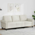 vidaXL Sofa 3-osobowa, kremowy, 180 cm, tapicerowana aksamitem