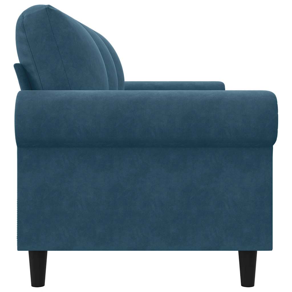 vidaXL Sofa 3-osobowa, niebieski, 180 cm, tapicerowana aksamitem