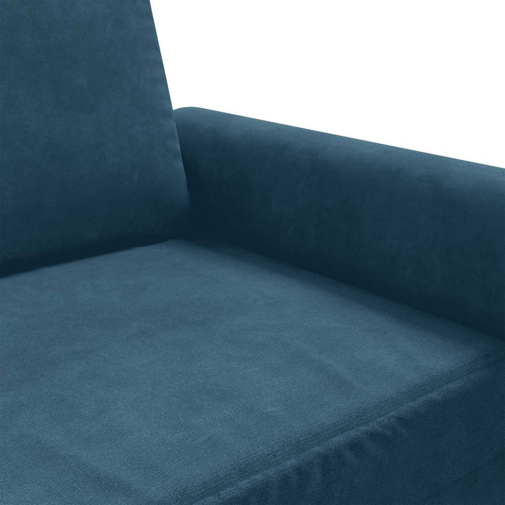 vidaXL Sofa 3-osobowa, niebieski, 180 cm, tapicerowana aksamitem