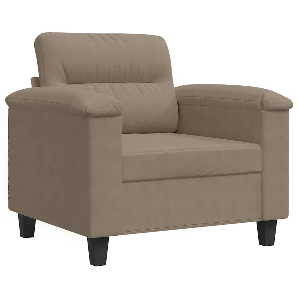 vidaXL Fotel, kolor taupe, 60 cm, obity mikrofibrą