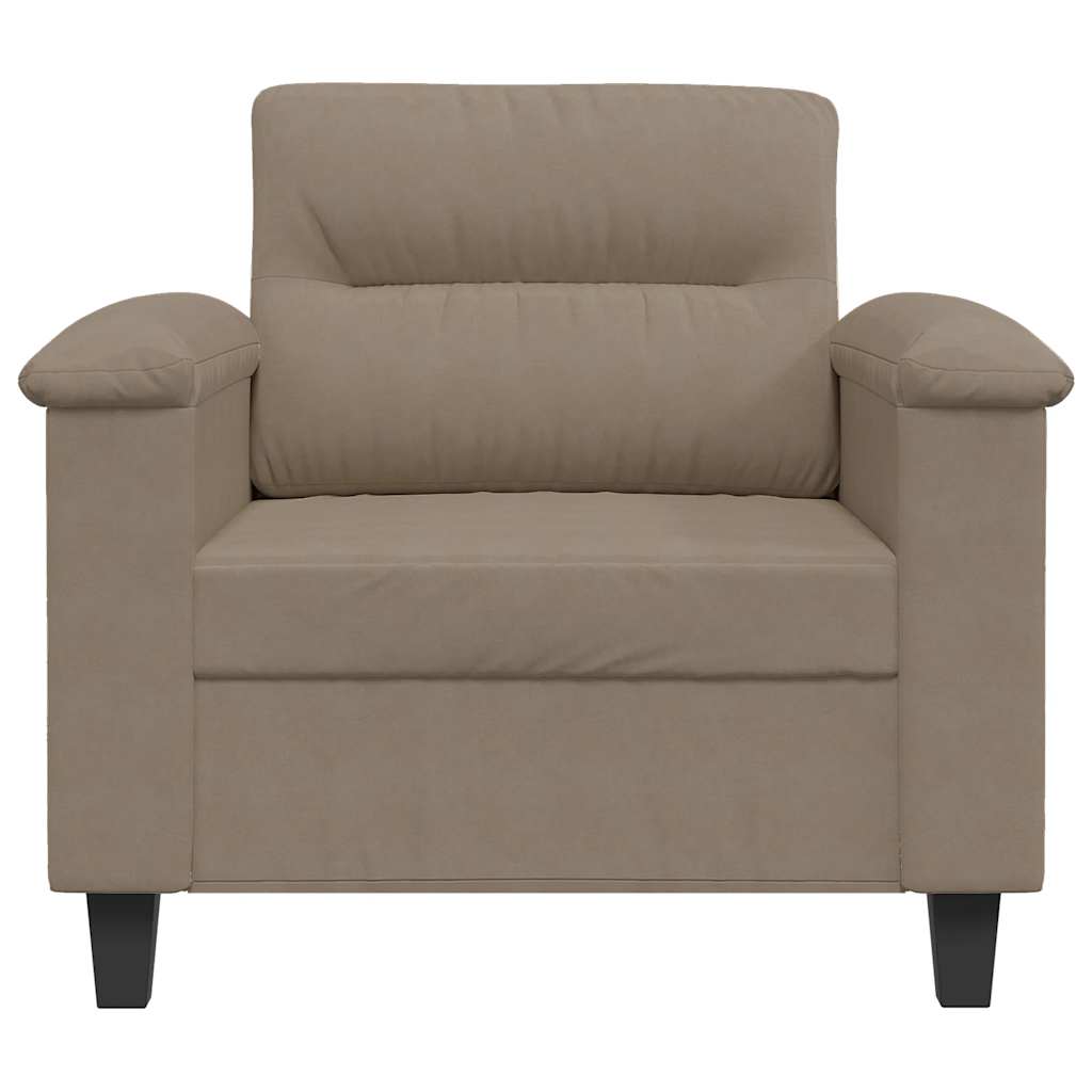 vidaXL Fotel, kolor taupe, 60 cm, obity mikrofibrą
