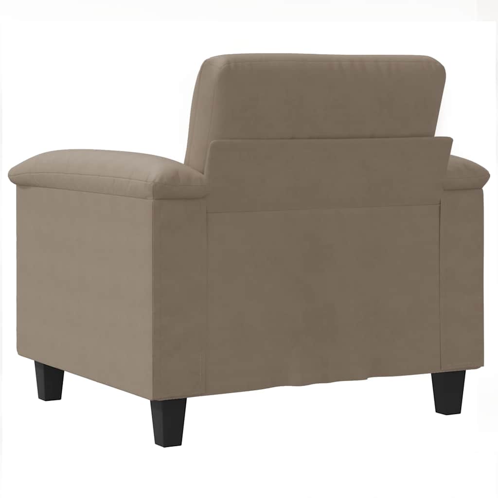 vidaXL Fotel, kolor taupe, 60 cm, obity mikrofibrą