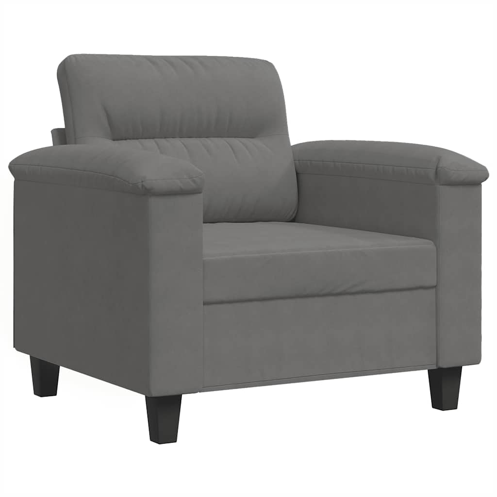 vidaXL Fotel, ciemnoszary, 60 cm, obity mikrofibrą