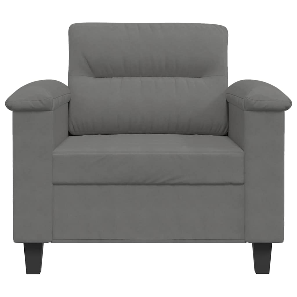 vidaXL Fotel, ciemnoszary, 60 cm, obity mikrofibrą