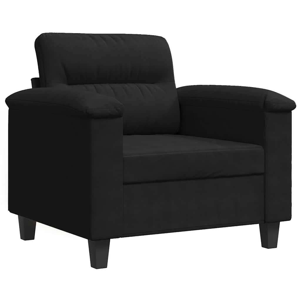 vidaXL Fotel, czarny, 60 cm, obity mikrofibrą