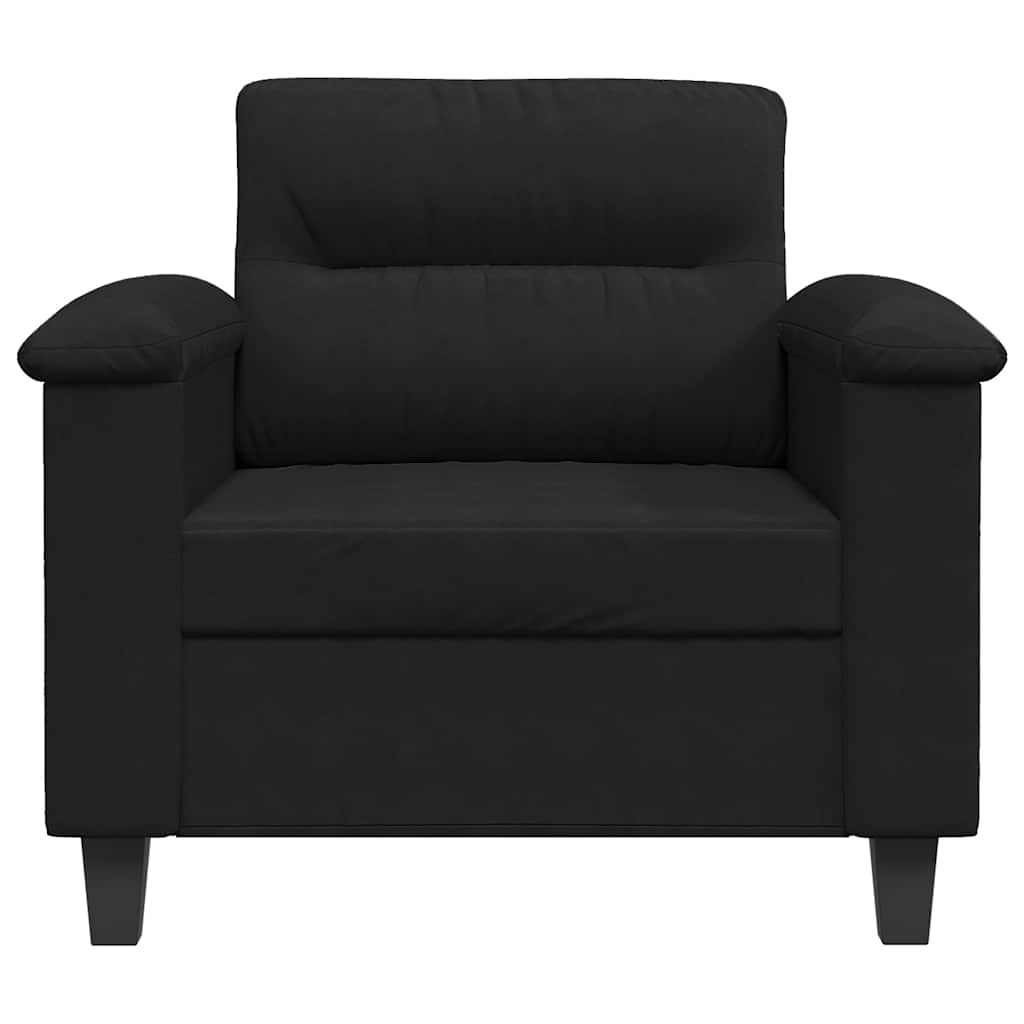 vidaXL Fotel, czarny, 60 cm, obity mikrofibrą