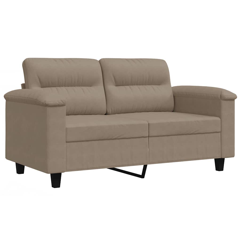 vidaXL Sofa 2-osobowa, kolor taupe, 120 cm,tapicerowana mikrofibrą