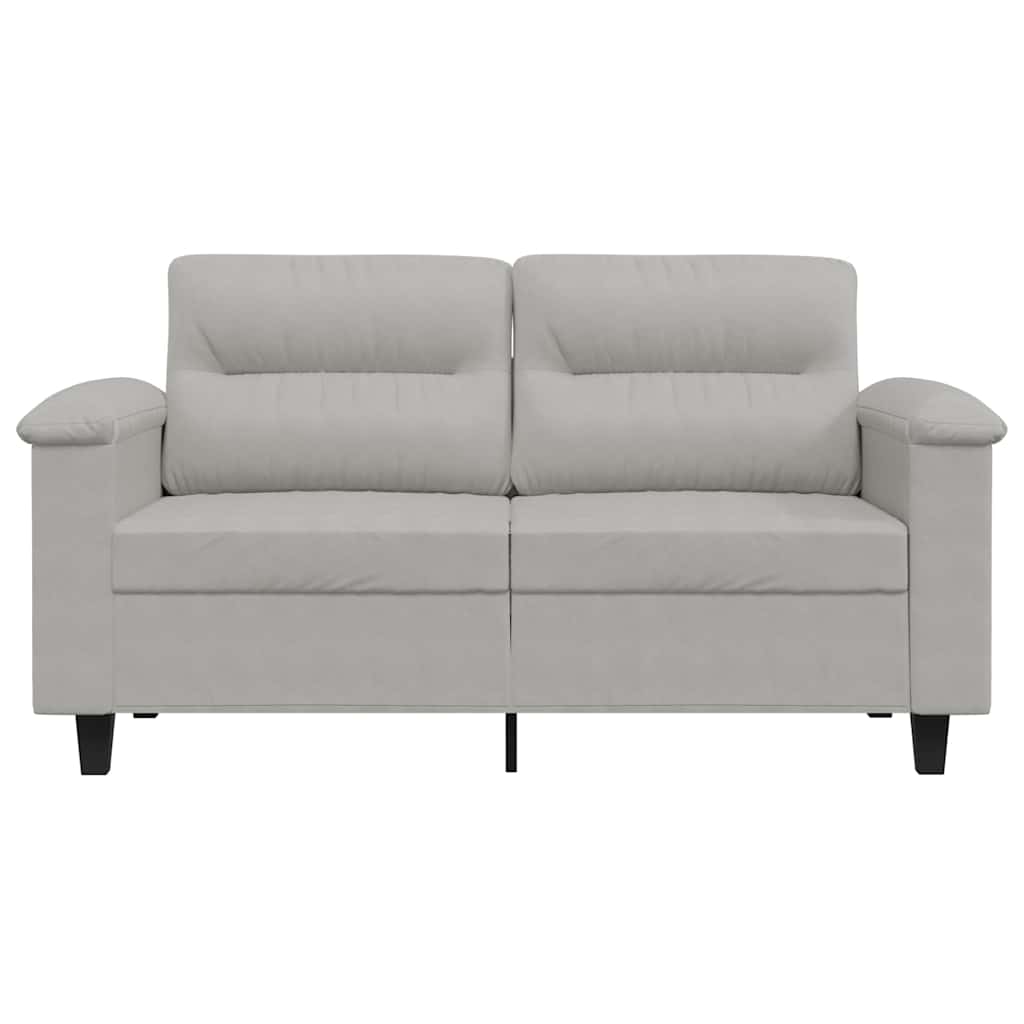 vidaXL Sofa 2-osobowa, jasnoszara, 120 cm, tapicerowana mikrofibrą