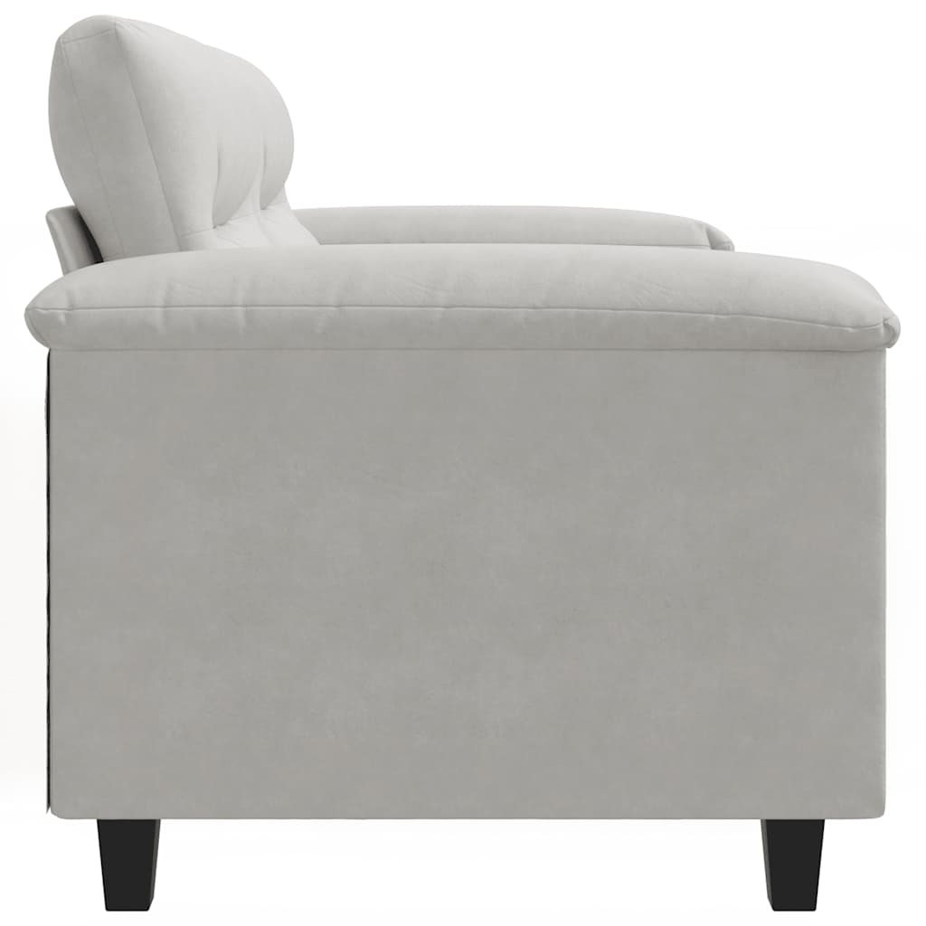 vidaXL Sofa 2-osobowa, jasnoszara, 120 cm, tapicerowana mikrofibrą
