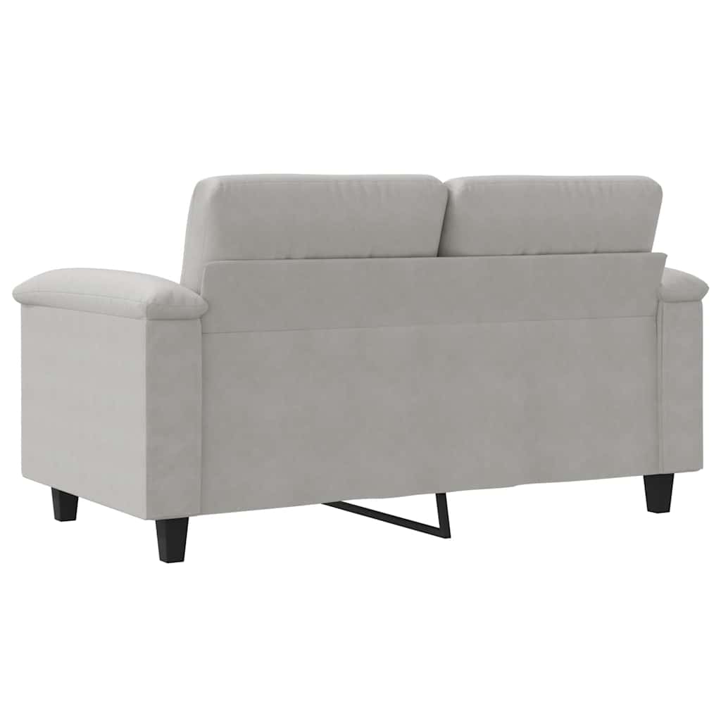 vidaXL Sofa 2-osobowa, jasnoszara, 120 cm, tapicerowana mikrofibrą
