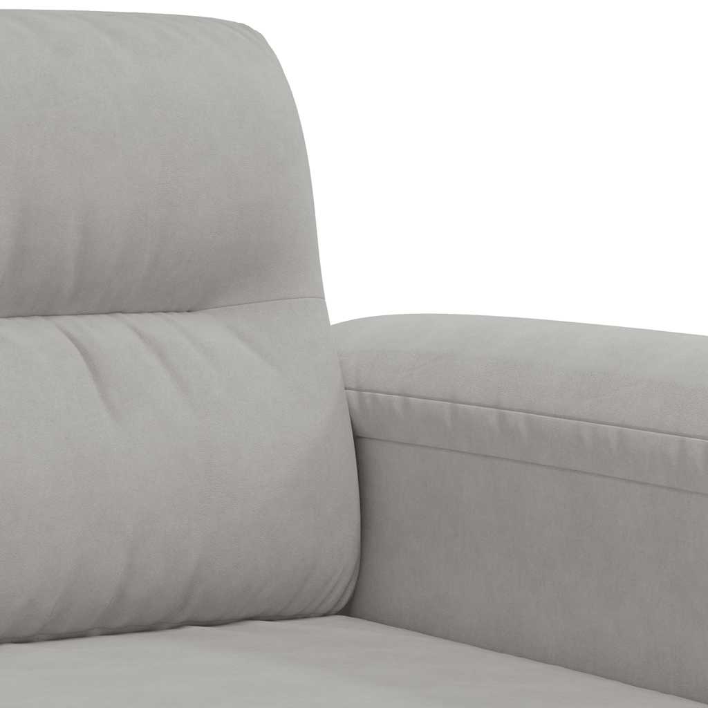 vidaXL Sofa 2-osobowa, jasnoszara, 120 cm, tapicerowana mikrofibrą