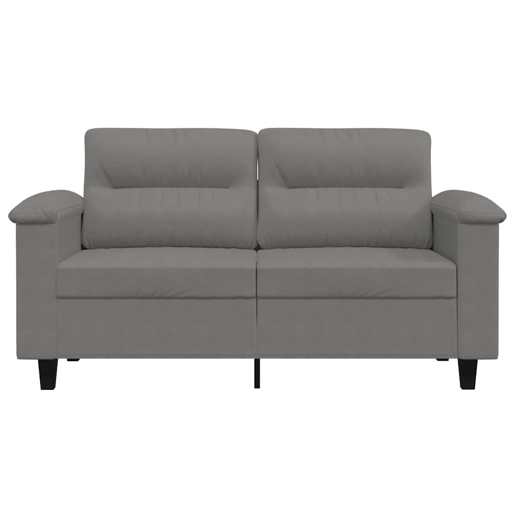 vidaXL Sofa 2-osobowa, ciemnoszara, 120 cm, tapicerowana mikrofibrą