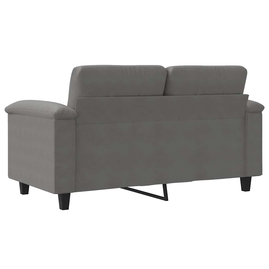 vidaXL Sofa 2-osobowa, ciemnoszara, 120 cm, tapicerowana mikrofibrą