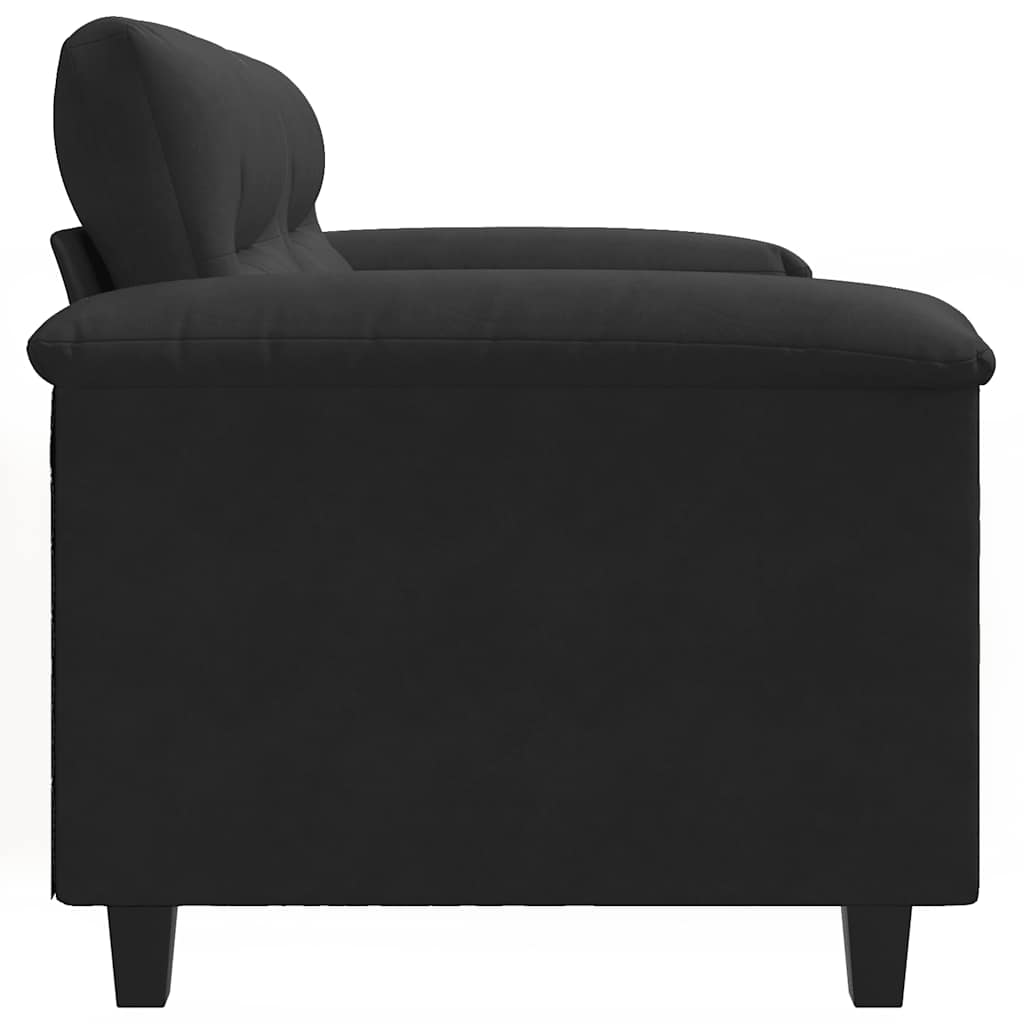 vidaXL Sofa 2-osobowa, czarna, 120 cm, tapicerowana mikrofibrą