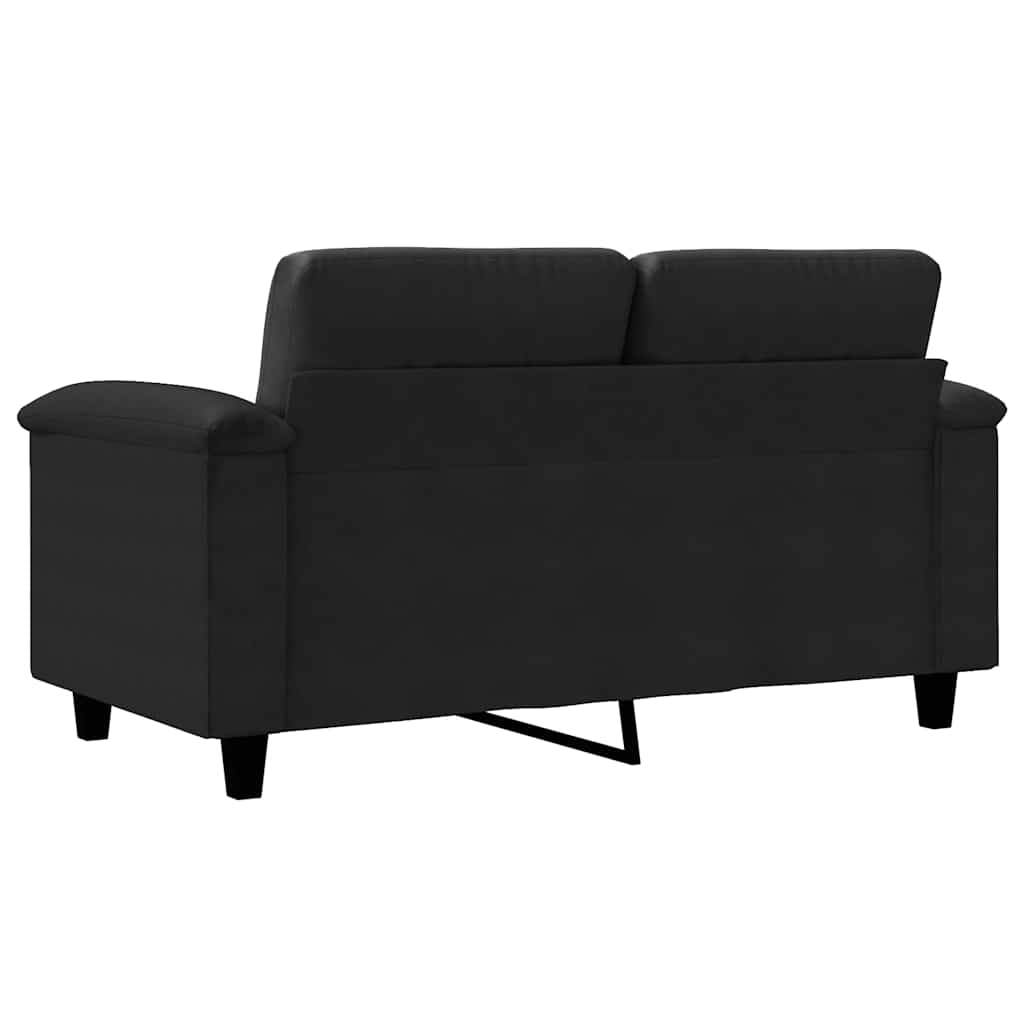 vidaXL Sofa 2-osobowa, czarna, 120 cm, tapicerowana mikrofibrą