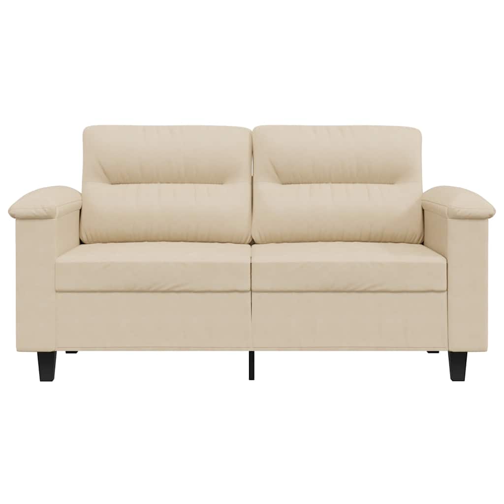 vidaXL 2-osobowa sofa, kremowa, 120 cm, tapicerowana mikrofibrą