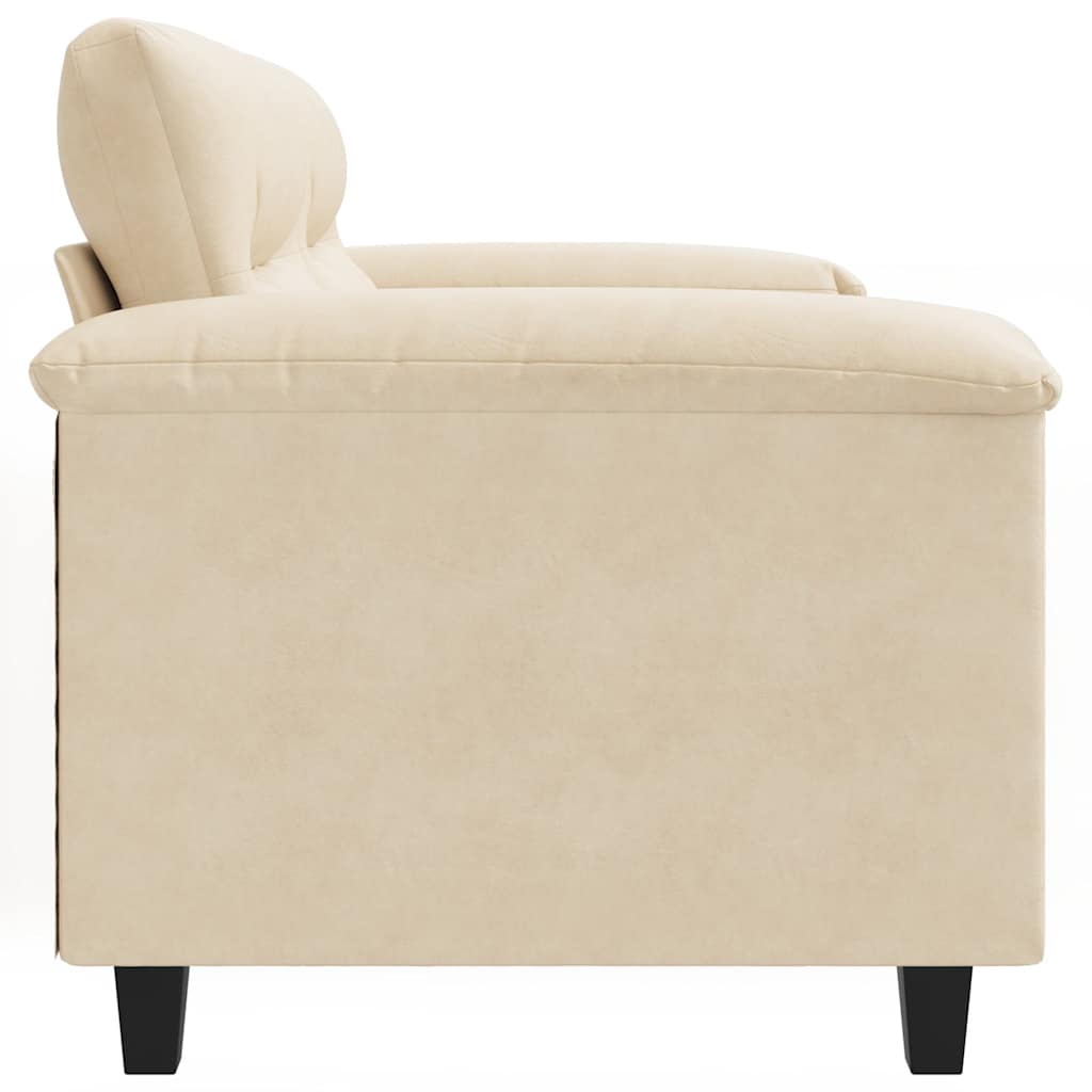 vidaXL 2-osobowa sofa, kremowa, 120 cm, tapicerowana mikrofibrą