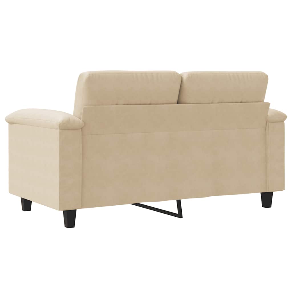 vidaXL 2-osobowa sofa, kremowa, 120 cm, tapicerowana mikrofibrą