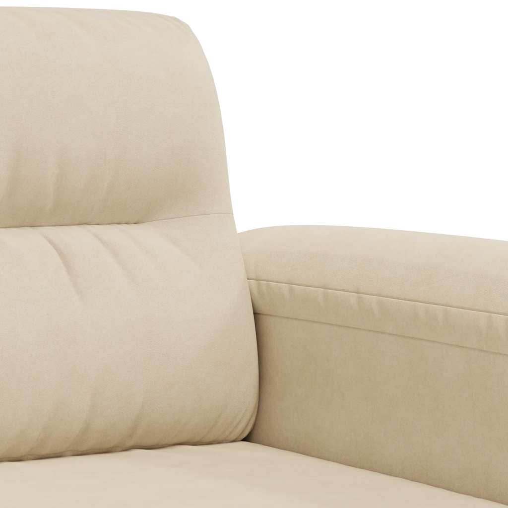 vidaXL 2-osobowa sofa, kremowa, 120 cm, tapicerowana mikrofibrą