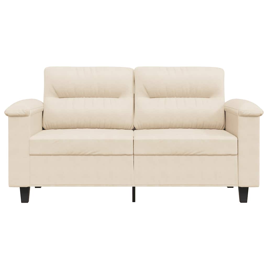 vidaXL Sofa 2-osobowa, beżowy, 120 cm, obity mikrofibrą