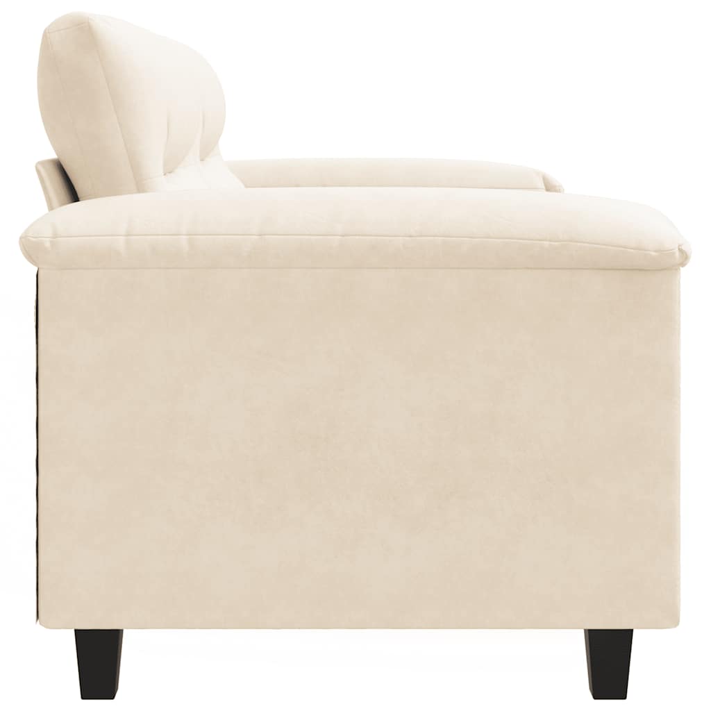 vidaXL Sofa 2-osobowa, beżowy, 120 cm, obity mikrofibrą