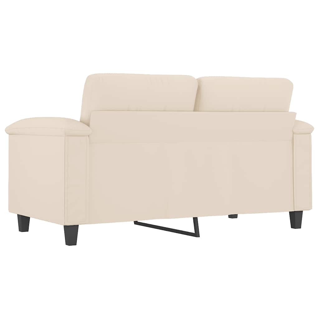 vidaXL Sofa 2-osobowa, beżowy, 120 cm, obity mikrofibrą