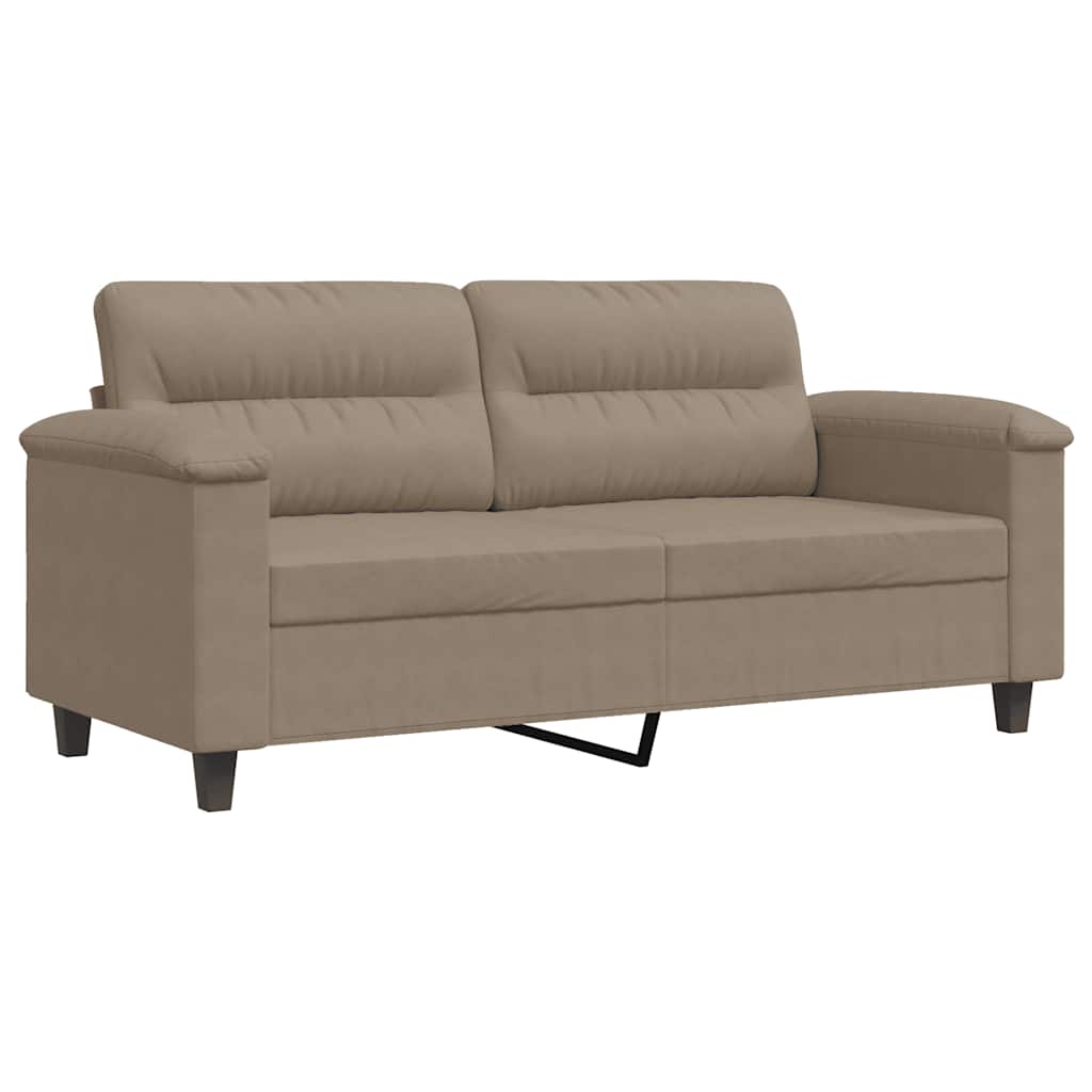 vidaXL Sofa 2-osobowa, taupe, 140 cm, tapicerowana mikrofibrą
