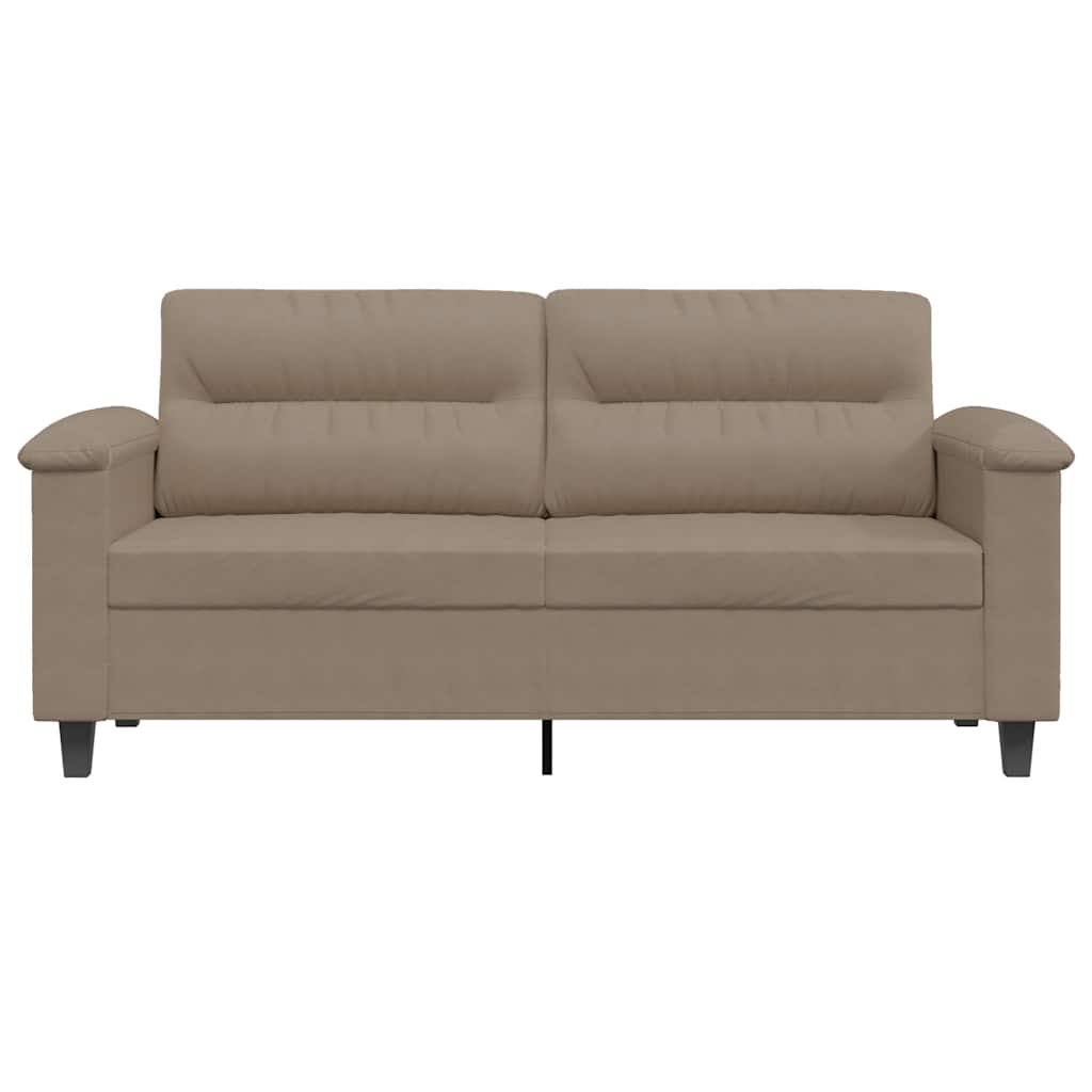 vidaXL Sofa 2-osobowa, taupe, 140 cm, tapicerowana mikrofibrą