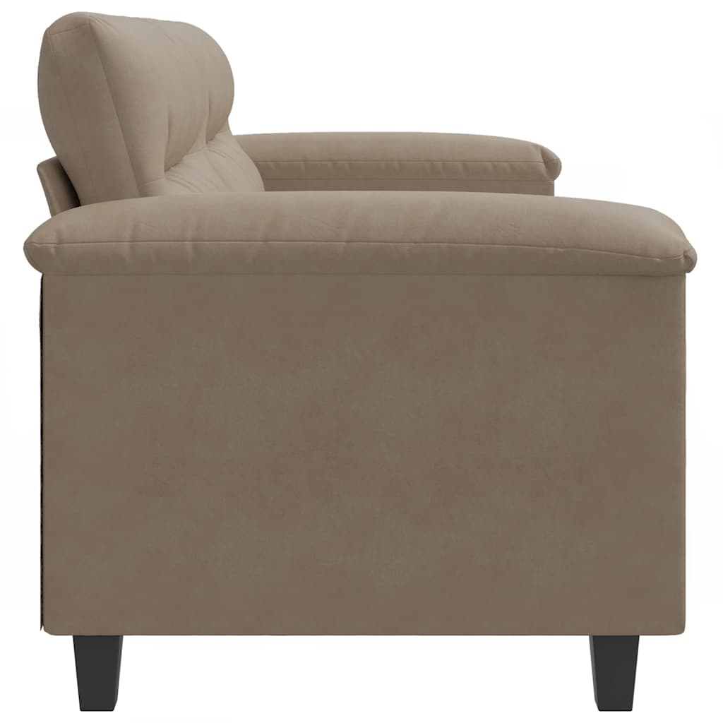 vidaXL Sofa 2-osobowa, taupe, 140 cm, tapicerowana mikrofibrą