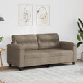 vidaXL Sofa 2-osobowa, taupe, 140 cm, tapicerowana mikrofibrą