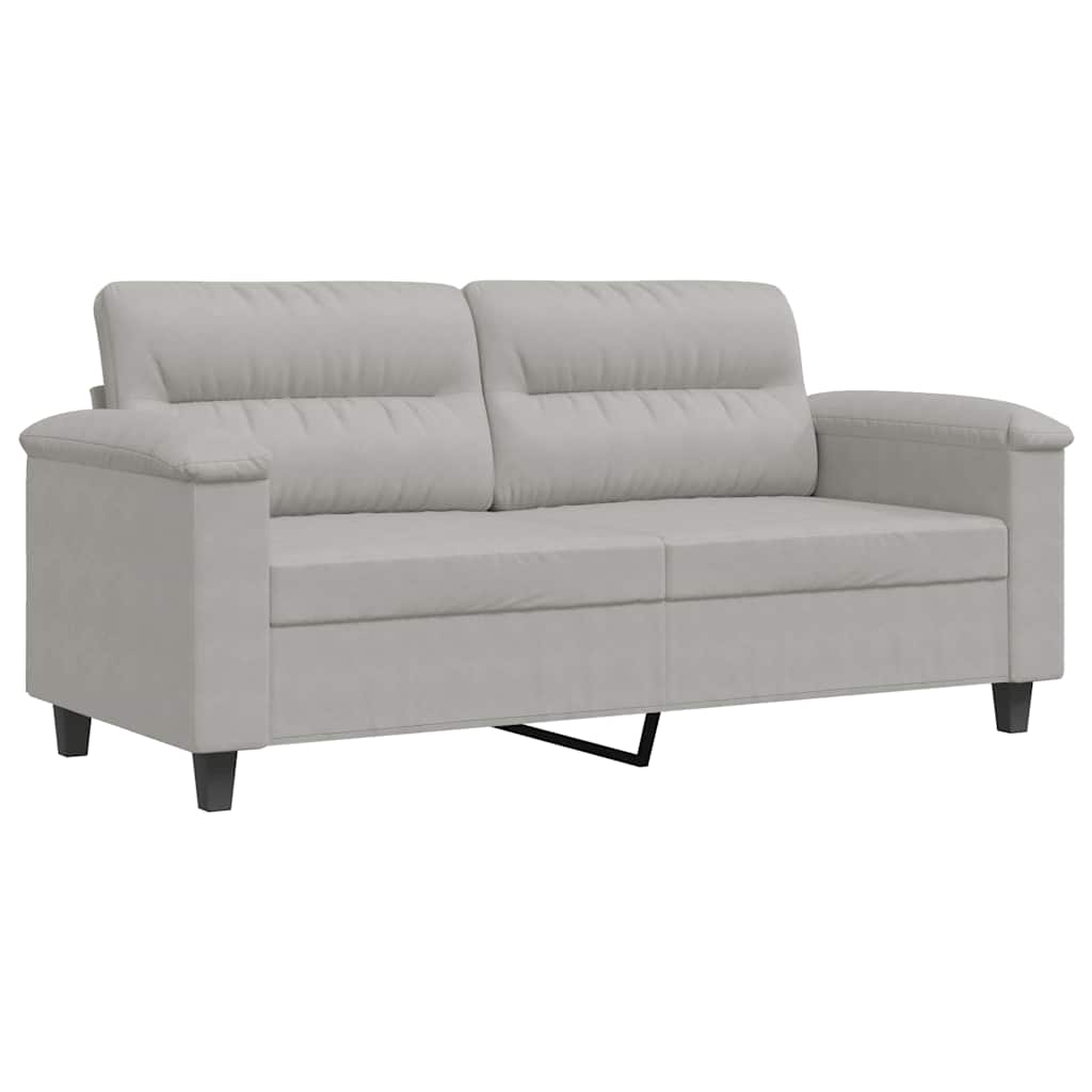 vidaXL Sofa 2-osobowa, jasnoszary, 140 cm, tapicerowana mikrofibrą
