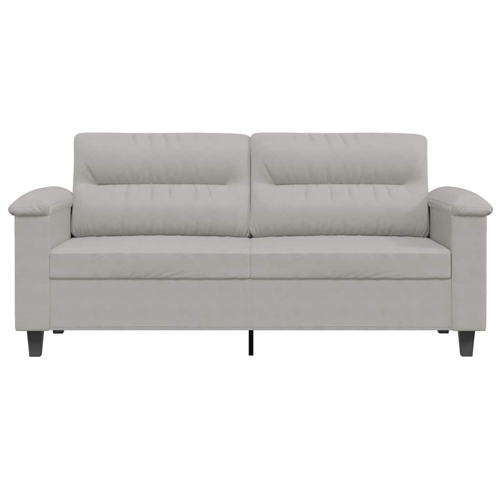 vidaXL Sofa 2-osobowa, jasnoszary, 140 cm, tapicerowana mikrofibrą