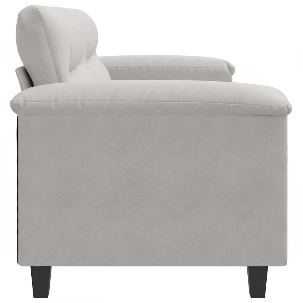vidaXL Sofa 2-osobowa, jasnoszary, 140 cm, tapicerowana mikrofibrą