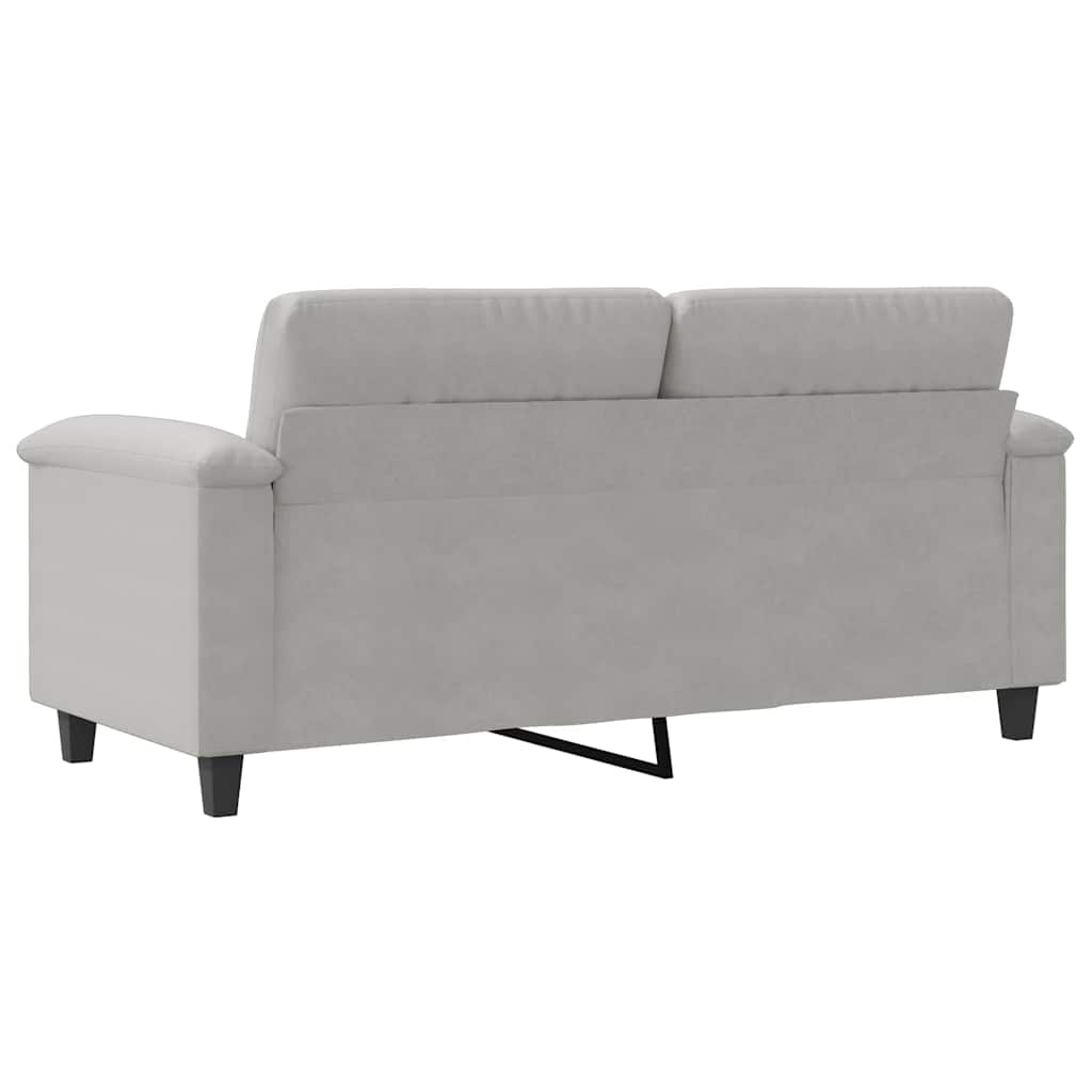 vidaXL Sofa 2-osobowa, jasnoszary, 140 cm, tapicerowana mikrofibrą