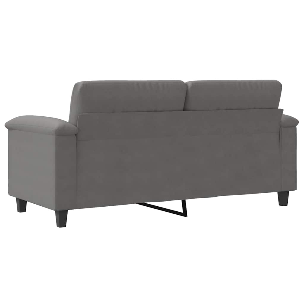 vidaXL Sofa 2-osobowa, ciemnoszary, 140 cm, tapicerowana mikrofibrą