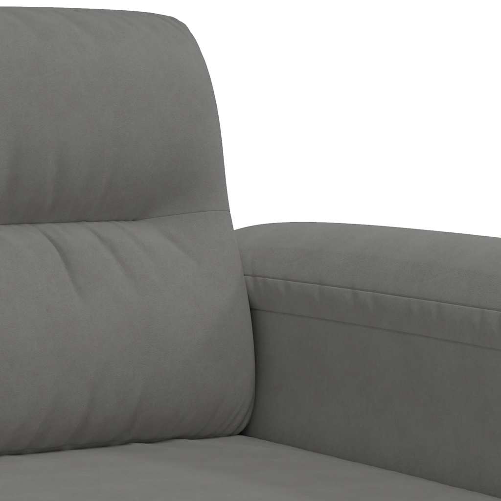 vidaXL Sofa 2-osobowa, ciemnoszary, 140 cm, tapicerowana mikrofibrą