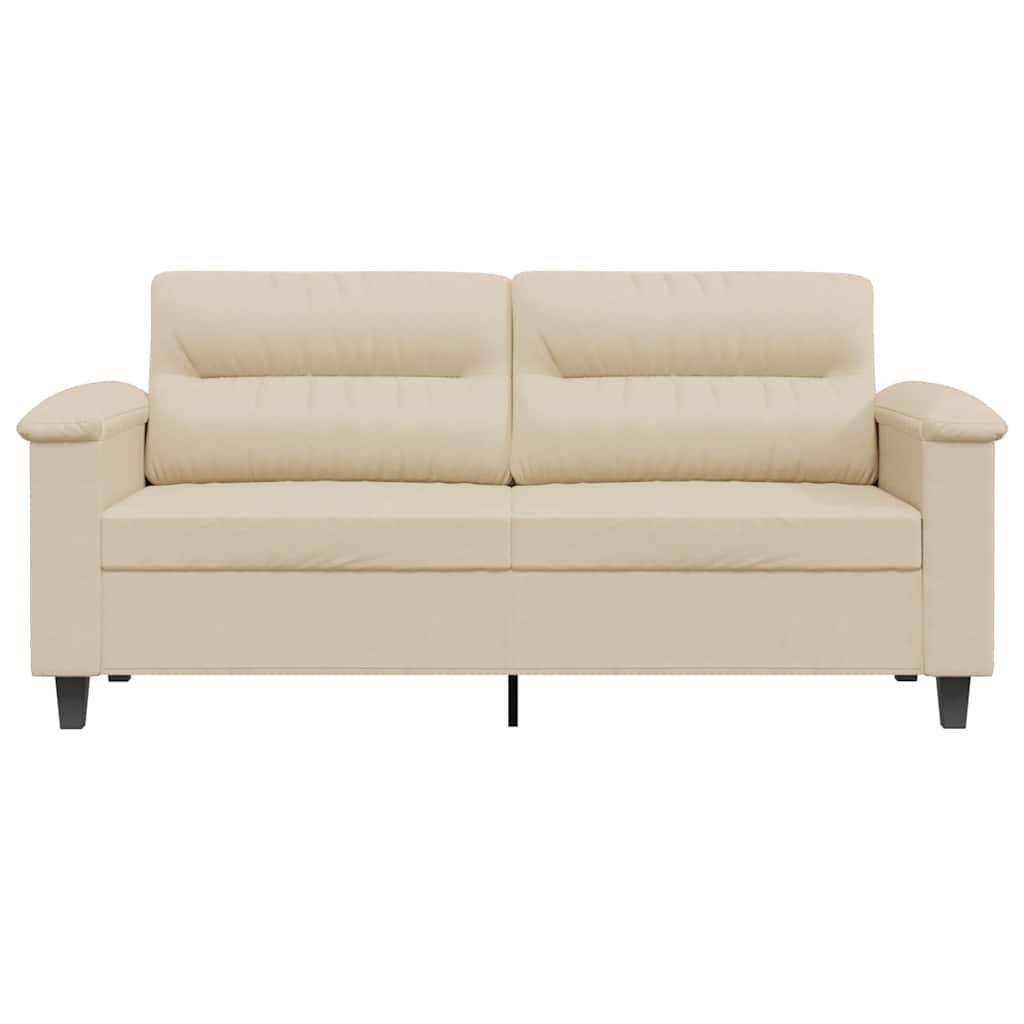 vidaXL Sofa 2-osobowa, kremowy, 140 cm, tapicerowana mikrofibrą