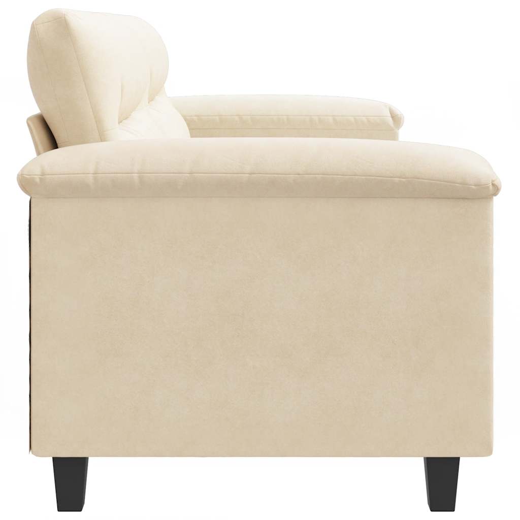 vidaXL Sofa 2-osobowa, kremowy, 140 cm, tapicerowana mikrofibrą