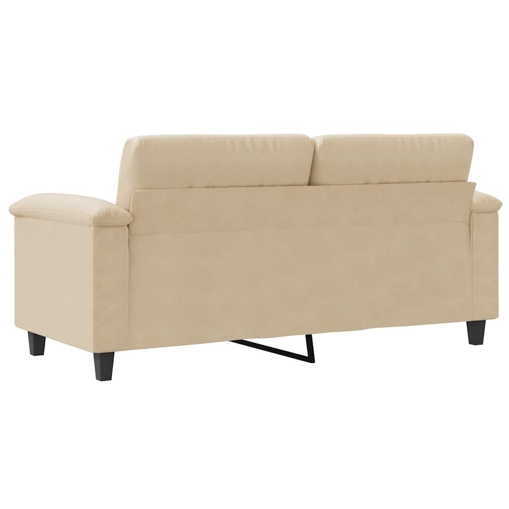 vidaXL Sofa 2-osobowa, kremowy, 140 cm, tapicerowana mikrofibrą