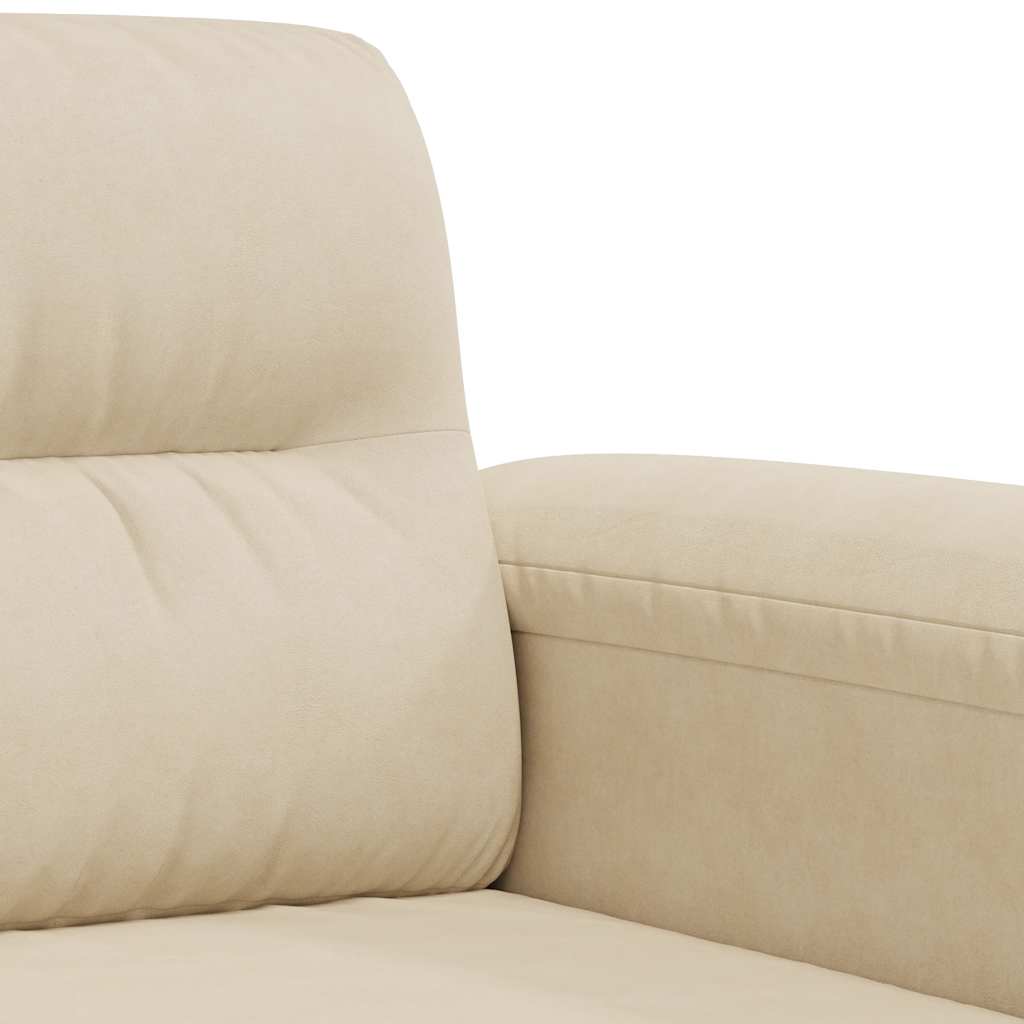vidaXL Sofa 2-osobowa, kremowy, 140 cm, tapicerowana mikrofibrą