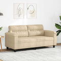 vidaXL Sofa 2-osobowa, kremowy, 140 cm, tapicerowana mikrofibrą