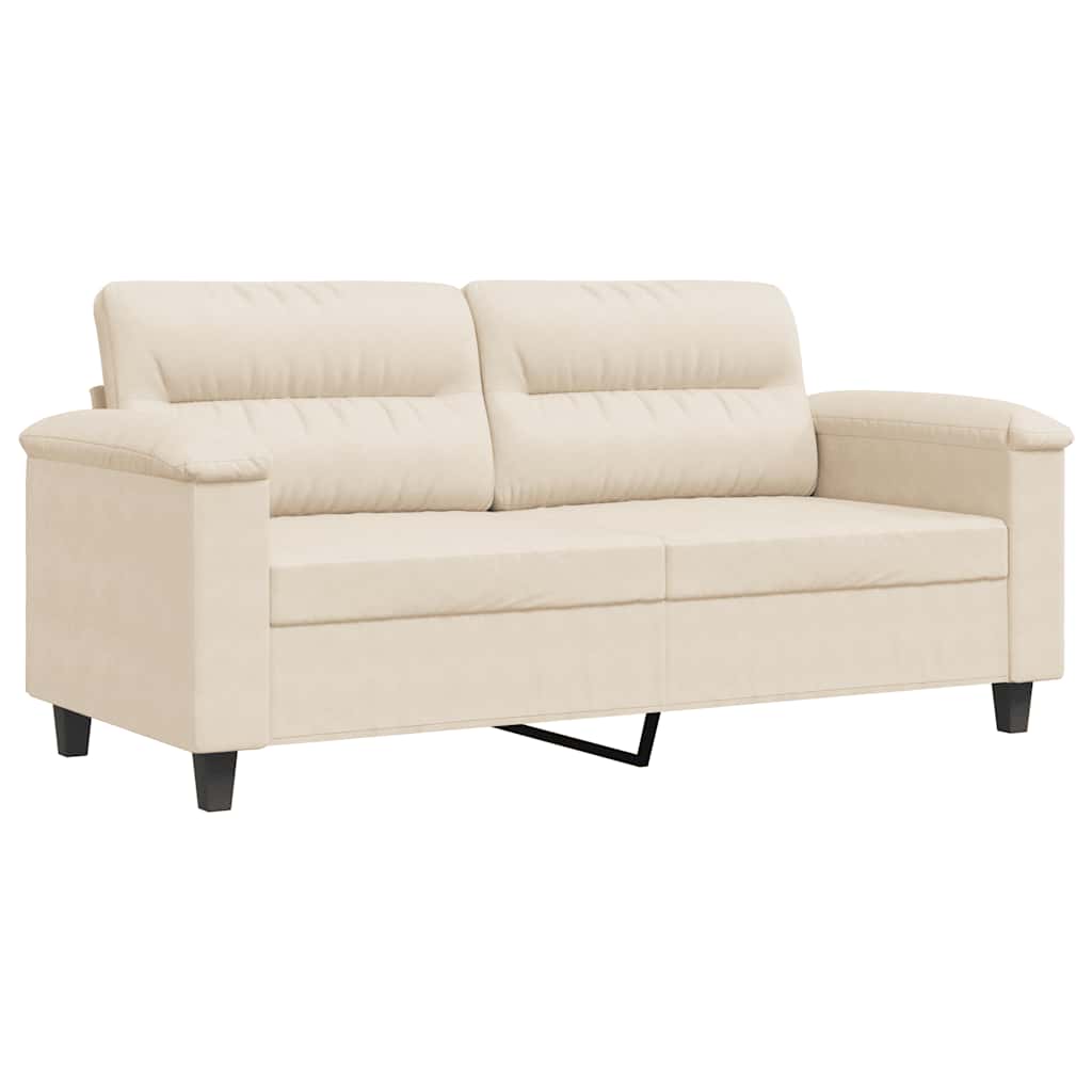 vidaXL Sofa 2-osobowa, beżowy, 140 cm, tapicerowana mikrofibrą