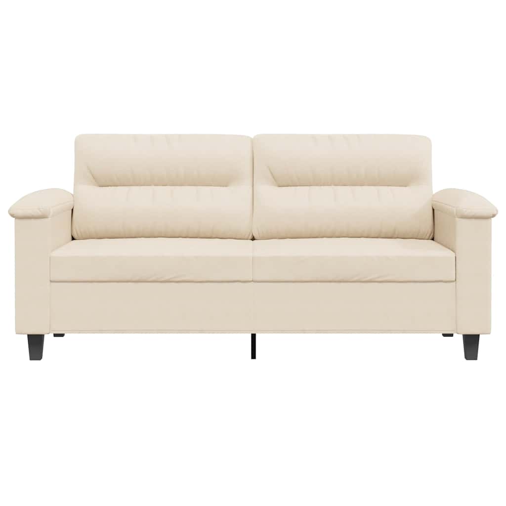 vidaXL Sofa 2-osobowa, beżowy, 140 cm, tapicerowana mikrofibrą