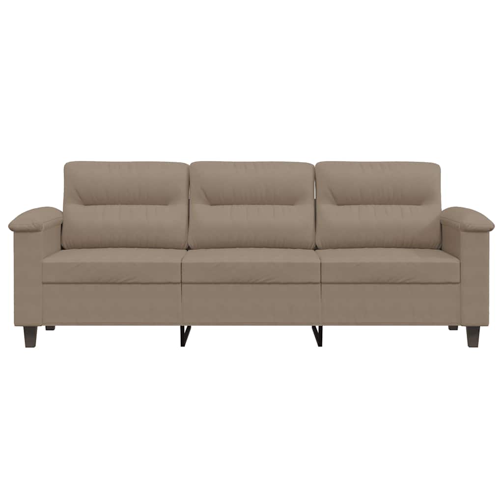 vidaXL 3-osobowa sofa, taupe, 180 cm, tapicerowana mikrofibrą